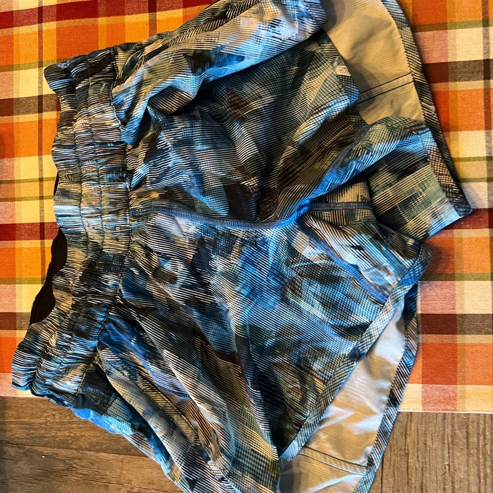 lululemon athletica Blue Patterned Athletic Shorts